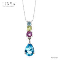 Lenya Jewelry  จี้เงินแท้ ประดับด้วยบลูโทแพซ อเมทิสต์ และเพอริดอท