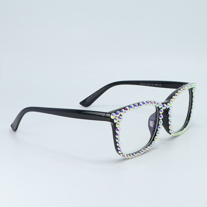 เด็กแฟชั่นสีแว่นตาเพชรรูปสี่เหลี่ยมผืนผ้าบุคลิกภาพแนวโน้ม-anti-blue-ray-แว่นตา