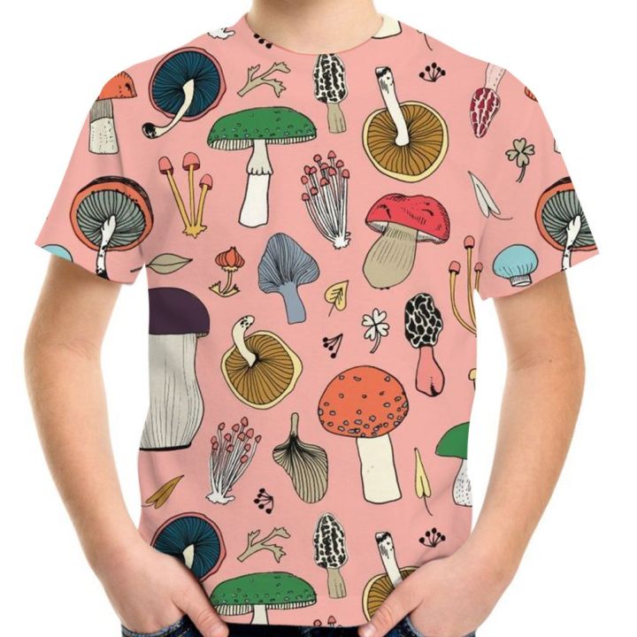 children-mushroom-t-shirt-3d-printing-anime-food-wild-fungi-t-shirts-for-girl-boy-summer-4-20y-kids-hip-hop-tshirt-clothing-tops