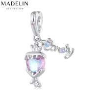 Madelin Charm S925 Platinum ชาร์มเงินแท้ชุบทองคำขาว ชาร์มลูกกวาดสีชมพู ชาร์มสร้อยข้อมือเงินแท้ จี้สร้อยคอ