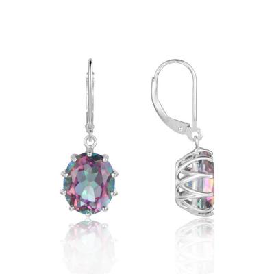 GEMS BALLET 925 Sterling Silver Oval Gemstone Earrings Lab Created Ruby Lever Back Earrings For Women Fine Jewelry 2021 NEW