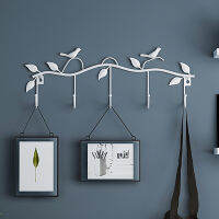 R 5 Hook wrought Iron BIRD Hook BIRD Shape Leaf Wall Dress Robe Hook Key Coat Holder Cap.ตกแต่งบ้าน