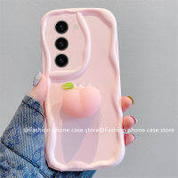 เคส Samsung Galaxy S23 S22 S21 FE S23 + Ultra Plus 5G Phone Case เคสสีชมพูมาการองพร้อมกรอบลูกพีชน้ำผึ้งนิ่มที่ย่อยสลายได้ปกป้องเลนส์แบบรวมทุกอย่างฝาครอบหลังซิ