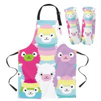 【CW】 Alpaca Colorful Cartoon Apron Baking Accessories Bib for Cuff Aprons Kid