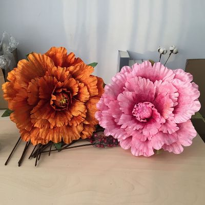 [AYIQ Flower Shop] อุปกรณ์ประกอบฉากแสดงดอกไม้ขนาดใหญ่สำหรับตกแต่งงานเลี้ยงงานแต่งงานในดอกโบตั๋นปลอมดอกไม้ปลอมกำแพงฉากหลัง DIY