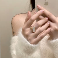 lovemango  แหวนพลอยแท้ชุบทองคำแท้ แหวนแฟนซี แหวนหลากสีสำหรับผู้หญิง Fancy Real Gold Plated Bling Gemstone Open Rings Multicolor Agate Ring For Women