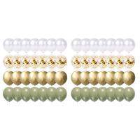 2Set Balloons Eucalyptus Pearl White Gold Confetti Balloon Wedding Baby Shower Olive Green Birthday Party Decorations