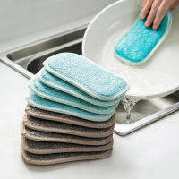 ผ้าทำความสะอาดห้องครัวเส้นใยไม้ไผ่สองด้านต้านเชื้อแบคทีเรีย Dishcloths ล้างจานผ้าขนหนูขัดฟองน้ำครัวเครื่องมือ