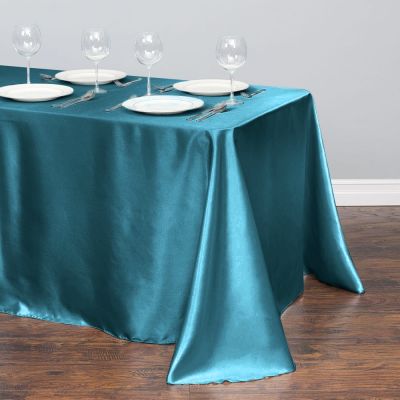 【CW】 Tablecloth Table Overlay Cover Rectangular Silky Dinner Wedding Banquet Decoration