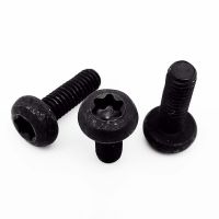 10/50pcs M1.6 M2 M2.5 M3 M4 Black Steel GB2672 Six-Lobe Torx Pan Head Screw Six Lobe Round Button Head Bolt Metric Thread Fasteners