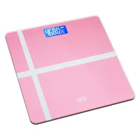 สินค้าใหม่ เครื่องชั่งน้ำหนักดิจิตอล Electronic weight scale แบบชาร์จ USB เครื่องชั่งน้ำหนักคน 180KG สีชมพู ลายขวาง