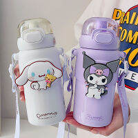 [ถ้วยระดับไฮเอนด์] 460มิลลิลิตร Sanrio Kuromi Cinnamoroll Kawaii นักเรียนฉนวนถ้วยความงามสูงฟางถ้วย Mymelody น่ารักสาวเด็กขวดน้ำ