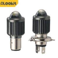 Aleekit ไฟ LED ไฟหน้ารถจักรยานยนต์12V BA20D หลอดไฟรถจักรยานยนต์/H4สีขาวสีเหลืองไฟตัดหมอกหลอดไฟสว่างพิเศษ