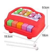 Childrens Piano Toy 2-in-1 Toy Piano Eight Tone Electronic Keyboard Baby Toy Piano Musical Instrument Fun Music Playing