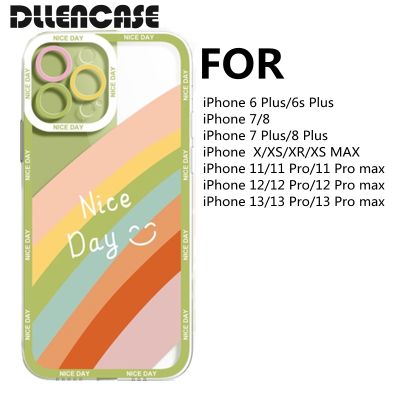 Hot Sale Dllencase เคสโทรศัพท์มือถือ TPU ใส กันกระแทก สีรุ้ง สําหรับ Compatible For iPhone 14 13 Pro Max 6 Plus 6s Plus 7 7 Plus 8 8 Plus X XS XR XS Max 11 12 13 Pro Pro Max A249