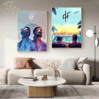 Deux Fres อัลบัมโปสเตอร์วง PNL ภาพวาดสีน้ำมันแร็ปเปอร์ฝรั่งเศสงานศิลปะพิมพ์ผนังห้องนั่งเล่นภาพตกแต่งบ้าน