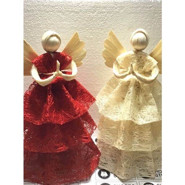 Scrunch Angel Christmas Tree Topper made of Abaca. 🇵🇭 Lazada PH