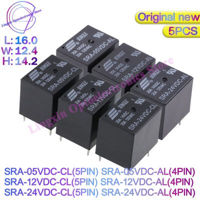 5Pcs SRA-05VDC 12VDC 24VDC -AL -CL SRA-05VDC-CL SRA-24VDC-AL 4Pin 5Pin 20A Power Relay PCB Type In stock Black Automobile Relays Electrical Circuitry