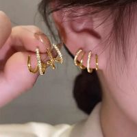 Women Gold Color Ear Cuff Non Piercing Earring Clip Crystal Silver Color Fake Cartilage Earrings Black Clip Earrings Jewelry