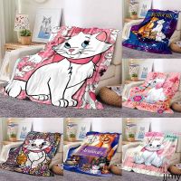 The Aristocats Marie ผ้าห่มการ์ตูนน่ารักแมวสีขาว Flannel ผ้าห่มแบบพกพา Super Soft ผ้าห่มเด็กของขวัญผ้าห่ม