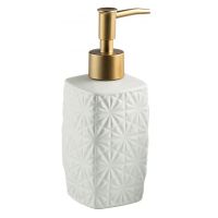 Soap Dispenser, Bathroom Ceramic Dispenser with Vintage Embossed Design,Kitchen Refillable Dish Soap Dispenser