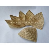 (PC01) Natural Bamboo Plate takir sudi Bamboo Skewer Plate Traditional Serving Plate