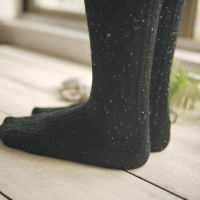 Autumn Winter Wool Blended Socks Long Warm Socks Turn Up Rib Dot Boot Women Girls Lady Calcetines mujer Lady Girl Meias Hosiery