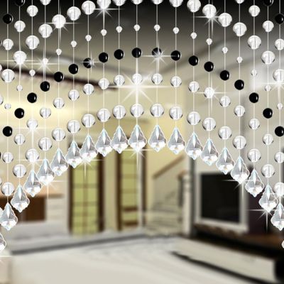 【CW】 Transparent Glass Bead Curtain Window Decoration Garland Luxury Pendant Wedding