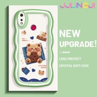 Jjlingji เคสสำหรับ Realme 3 Pro เคส3i Realme คุกกี้หมีน้อยขอบคลื่นเคสมือถือกันกระแทกแบบใสนิ่มโปร่งใสลายกล้องถ่ายรูปความคิดสร้างสรรค์เคสซิลิกาเจลฝาครอบป้องกัน