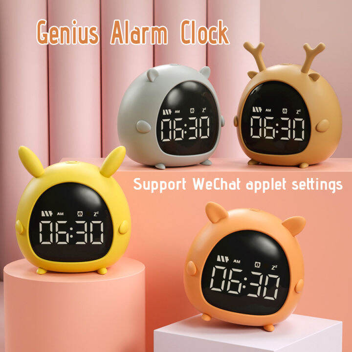 [SG Seller] Kids Smart Elf Alarm Clock Creative Digital Led Cartoon Voice Control Clocks