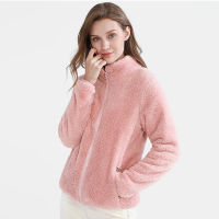 2021 Autumn Winter New Fleece Jacket Women Long-sleeved Plus Fleece Warm Stand-up Collar Cardigan Outdoor Fleece Coat