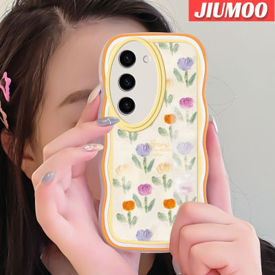 JIUMOO S23ปลอกสำหรับ Samsung บวก S23พิเศษเคสการ์ตูนแฟชั่นดอกไม้ลวดลายคลื่นสีสันสดใสขอบซิลิโคนเคสโทรศัพท์แบบใสนิ่มเคสโปร่งใสป้องกันเลนส์กล้อง