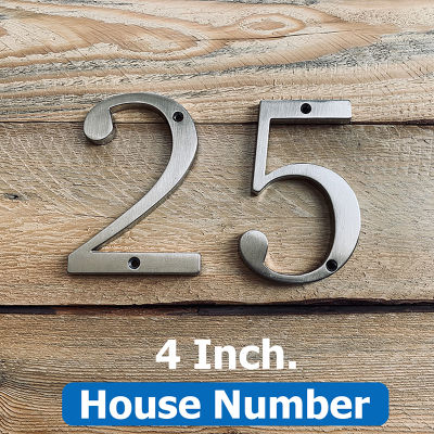 นิกเกิลซาติน 4" สูง 101 มม. บ้านเลขที่ ประตู ที่อยู่ หมายเลข หลัก สังกะสีอัลลอยด์ สกรู ติดตั้ง ป้ายที่อยู่ตู้ไปรษณีย์ขนาดใหญ่ #0-9-zptcm3861