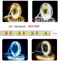 ไฟ LED เทปแถบ LED 120ดวงแบบยืดหยุ่น5เมตร/ล็อต SMD 5630/ม. DC 12V สีขาว/สีขาวอบอุ่น/สีขาวธรรมชาติ IP20สีขาว10มม. แท่ง LED PCB