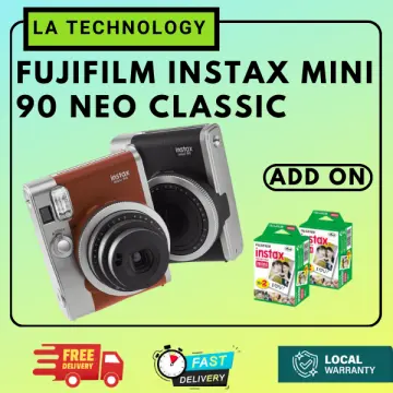 New Fujifilm Instax Mini 90 Neo Classic Camera Instant Cameras Portable for  Birthday Present Black / Brown (Film Pack Optional)
