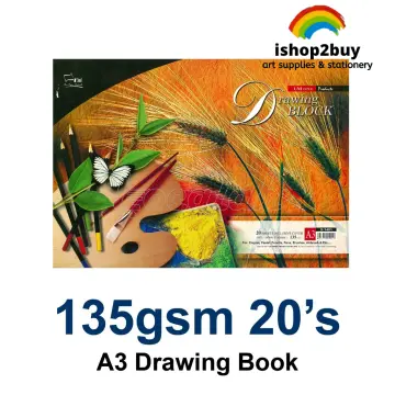 A3 Drawing Books for Kids|Colouring and Sketch Books |34 White Plain Pages  |Water Colour Drawing Book for Kids| 42 x 29.7 cm|100 GSM Drawing Books |  Pack of 3 : TARGET PUBLICATIONS: