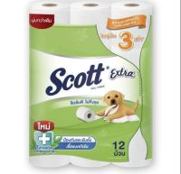 SCOTT EXTRAสก๊อตต์ เอ็กซ์ตร้า กระดาษชำระ ซุปเปอร์จัมโบ้ ยาว 3 เท่า x 12 ม้วน ( สินค้ามีตัวเลือก )