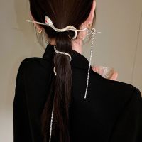 Classic Punk Snake Hairpin Chinese Simple Chain Tassel Hair Sticks Pin for Women Female DIY Hairstyle Design Tools Accessories Haberdashery