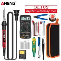 ANENG SL102/SL101 Electric Soldering Iron US/EU Plug Adjustable Temperature 220V Digital Display Welding Tool Electrocautery Set