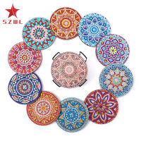 10pcs Diamond Art Coasters With Holder Scratch-resist Wear-resist Diy Mandala Diamond Painting Kits