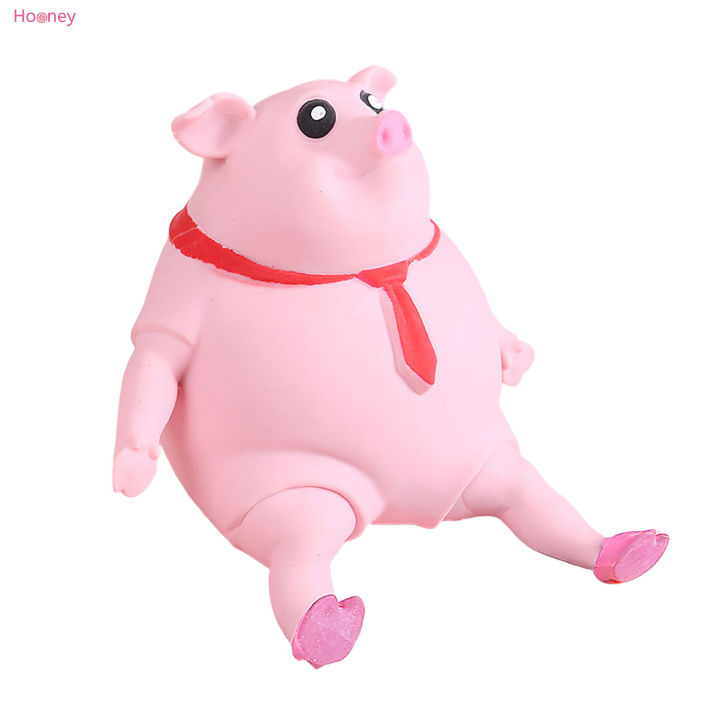 hooney-ของเล่นรูปสัตว์หมูสีชมพูยืดเครียดเครียดประสาทสัมผัสของเล่นสำหรับบรรเทาความวิตกกังวลจากการศึกษาเป็นเวลานาน