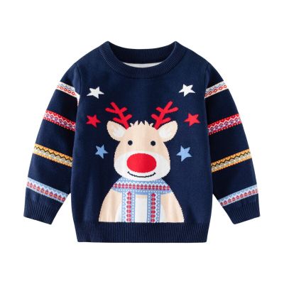 Jumping Meters 3-7T Christmas Deers Boys Girls Sweaters For Autumn Winter Long Sleeve Childrens Sweatshirts Baby Clothes