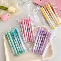 6pcs/set INS Colorful Gel Pen Set Quick-drying ST Nib 0.5mm Black Ink Pen Creative Student Stationery