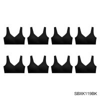 (แพ็ค 8 ชิ้น) Sabina เสื้อชั้นใน (ไม่มีโครง) รุ่น Seamless Fit รหัส SBXK119 สีดำ