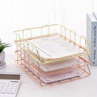 Nordic Metal Document Tray Stackable File Rack Office Iron Storage Basket for Notebook Brochure A4 Paper Note Books Pads