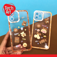 Iphone 7+ / 11 / 12 / 12promax / 13 เคสมือถือ นิ่มใส กันกล้อง ซิลิโคน TPU ติดอะไหล่ตัวการ์ตูนน่ารักๆ