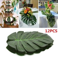 hotx【DT】 Artificial Leaves Hawaiian Luau Aloha Jungle Theme Decoration Wedding Birthday Table