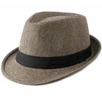 HT2751 Men Jazz Hat Retro Striped Fedoras Autumn Winter Hat For Men Male Gentleman Derby Trilby Hat Casual Black Band Fedora Hat