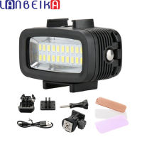 LANBEIKA 40เมตรใต้น้ำ5500พัน LED ไฟวิดีโอดำน้ำแสงเติมโคมไฟ700LM สำหรับ GoPro ฮีโร่11 10 9 8 SJCAM SJ8 DJI การกระทำ2 3