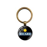 [HOT HUIQKKJKUIO 556] Ricard พวงกุญแจแก้วโลหะพวงกุญแจคลาสสิกสองด้านพวงกุญแจของขวัญ